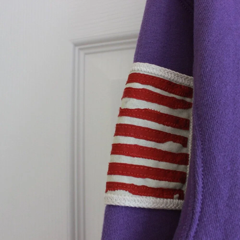 Polo Ralph Lauren Girl's Logo Fleece Hoodie Flag Patch Purple